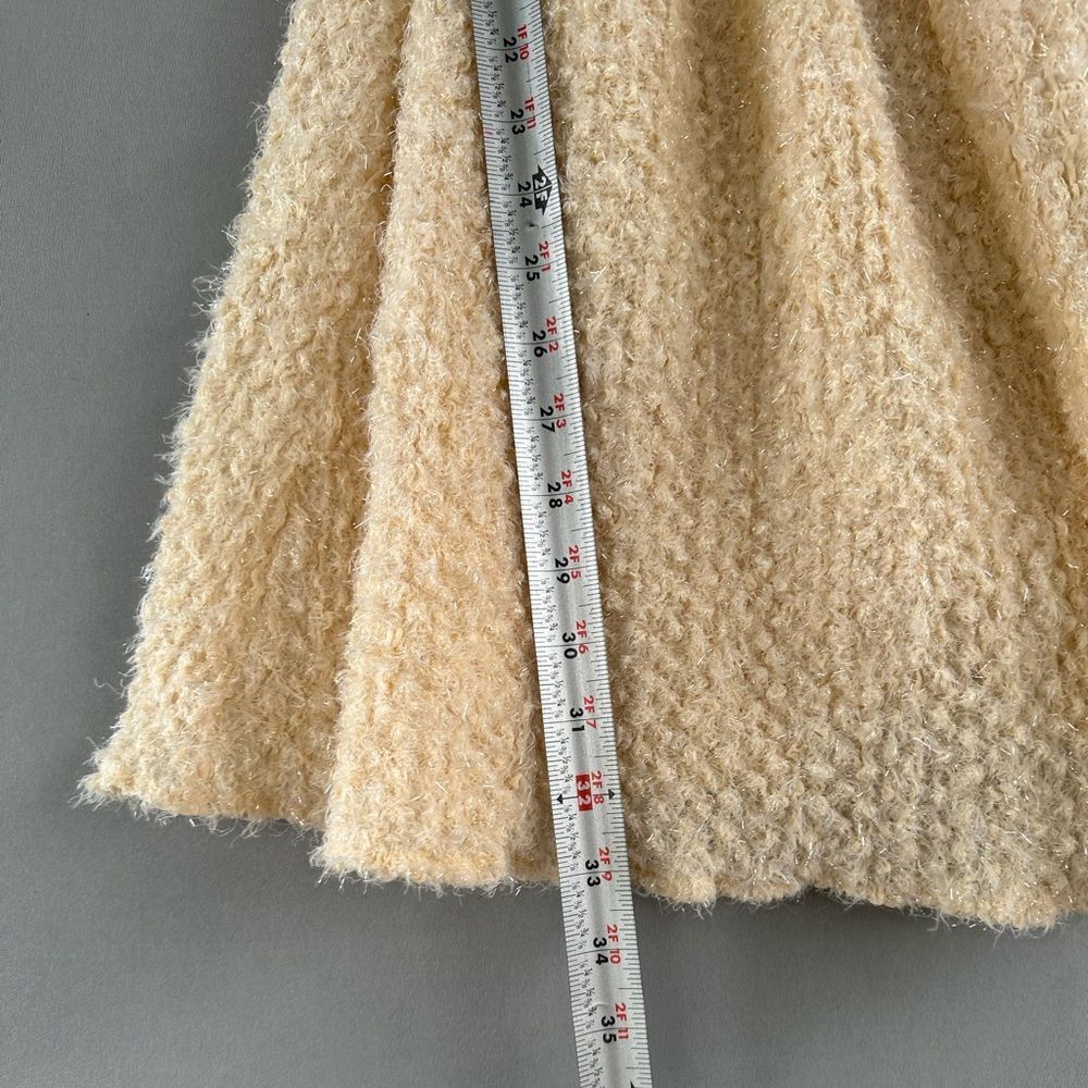 Black and Cream Mini Dress with Textured Skirt - Picture 5 of 13